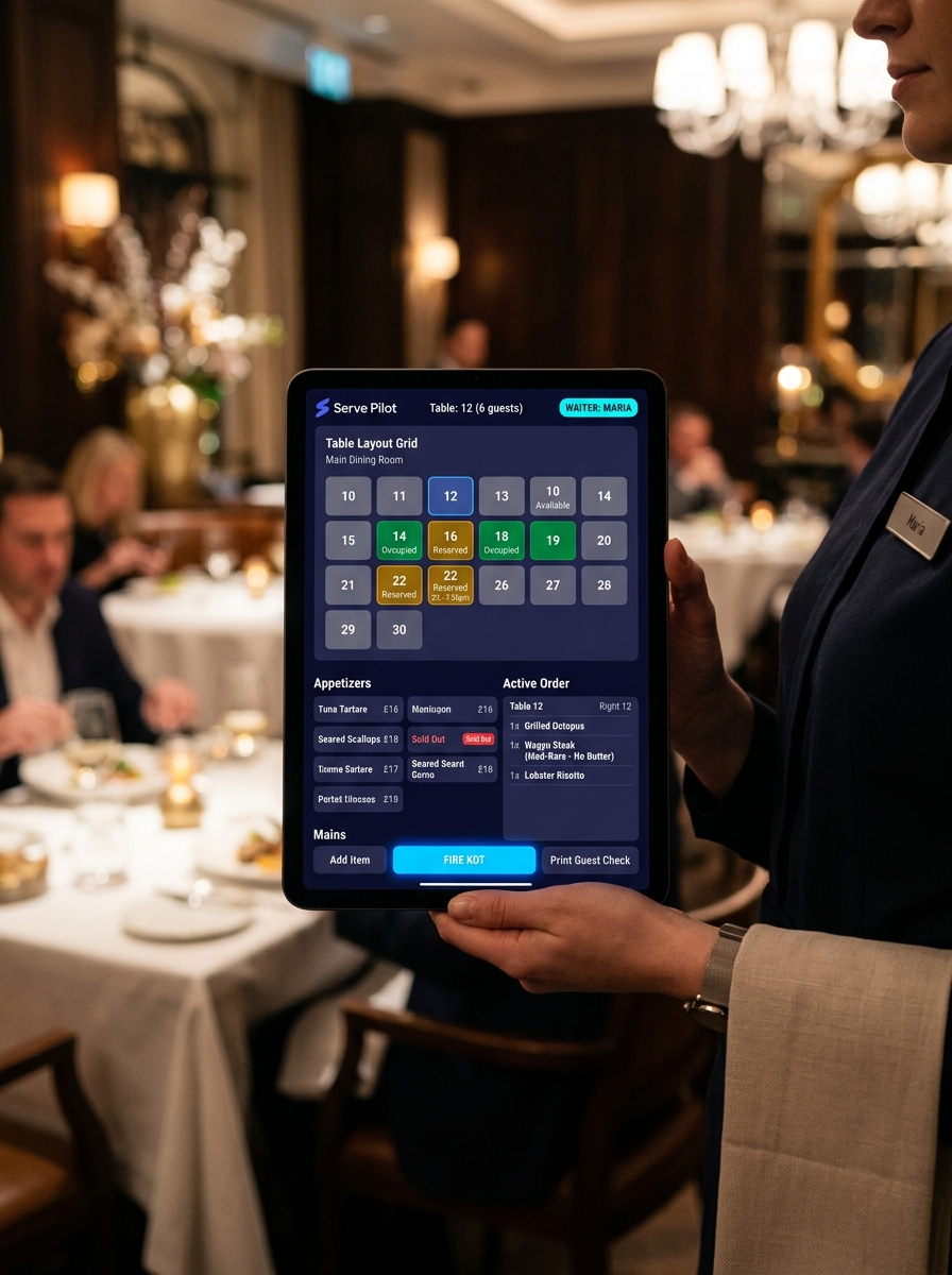 Serve Pilot Mobile Tablet Waiter Application Interface